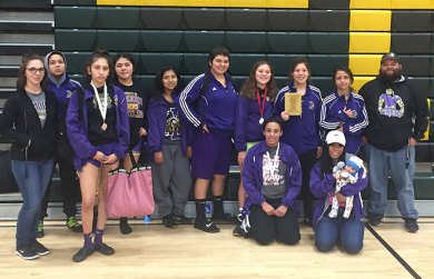 The Lemoore High School Girls' wrestlers finished third in the Sierra Pacific Wrestling Classic held Thursday in Hanford.